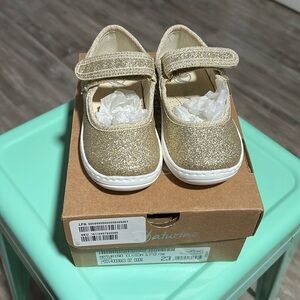 Kids Naturino champagne glitter ballet flat w/strap
